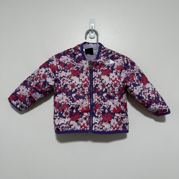 The North Face Other - North Face Reversible Mossbud Purple Valley Floral Fleece Zip-Up Jacket Baby 0-3